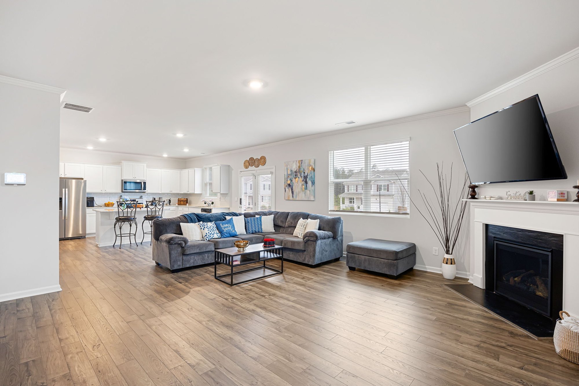 Open kitchen and family room